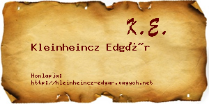 Kleinheincz Edgár névjegykártya